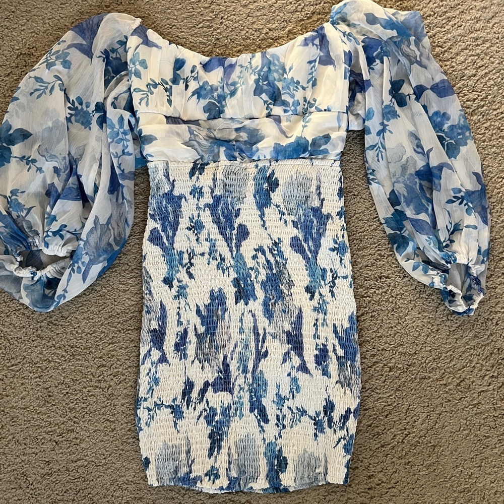 Hello Molly Blue and White Floral Dress